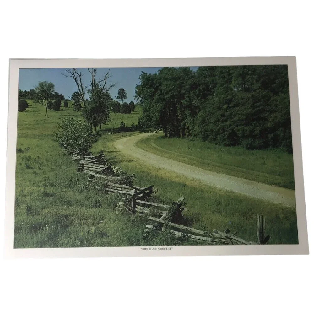 Set Of 6 Vintage “This Is Our Country” Placemats, Laminated & Washable